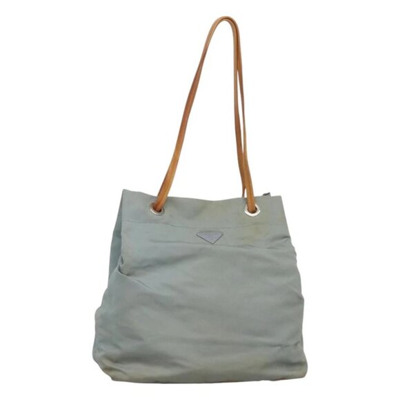 PRADA Shoulder Bag Nylon Light Blue Silver Auth bs26887 - Picture 1 of 16